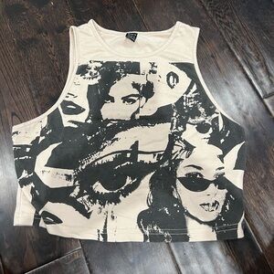 SHEIN Eyes Crop Tank